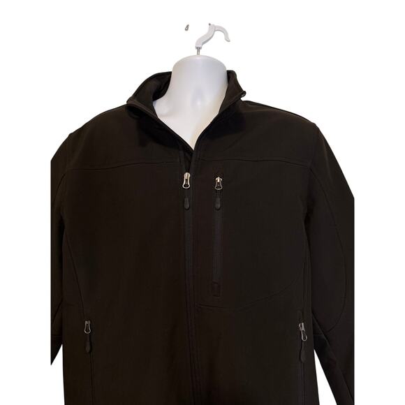 G.H. Bass & Co. Black Softshell Jacket Men’s Large | Outdoor Lightweight Zip Up - Picture 3 of 11